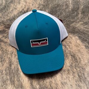 Teal and White Trucker Hat